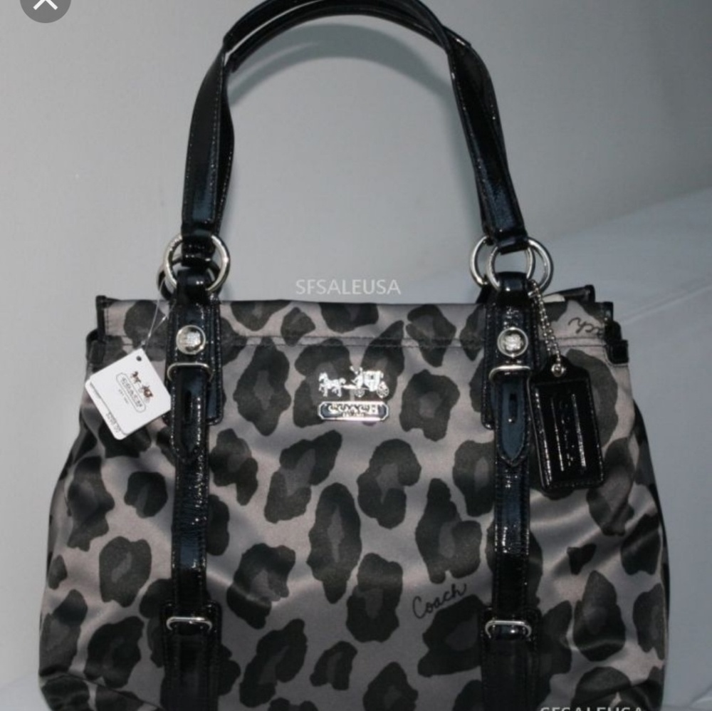 coach Mia ocelot tote cheetah black